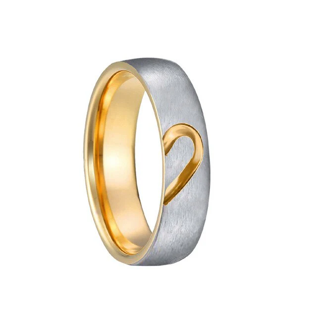Aliança Coração Unido 6mm em Aço - Alianças de Namoro ou Compromisso (para Namorados) - REF1113 - Image 4