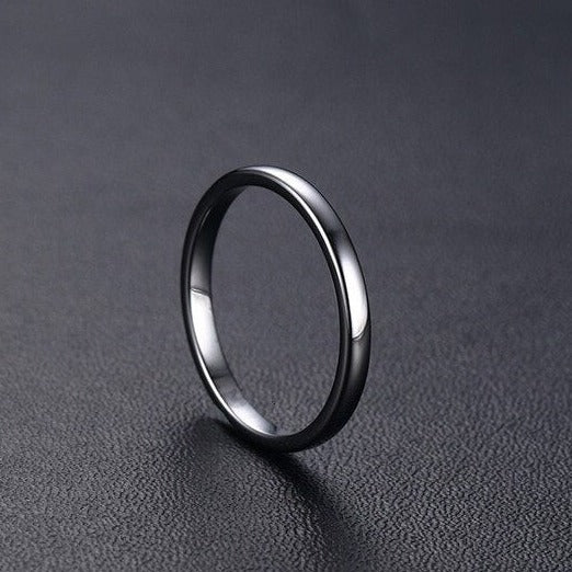 Aliança em Tungsténio Prateada, Simples e Tradicional, com 2mm de Largura, Brilhante e Arredondada em Cima e nos Lados - REF11011 - Image 8