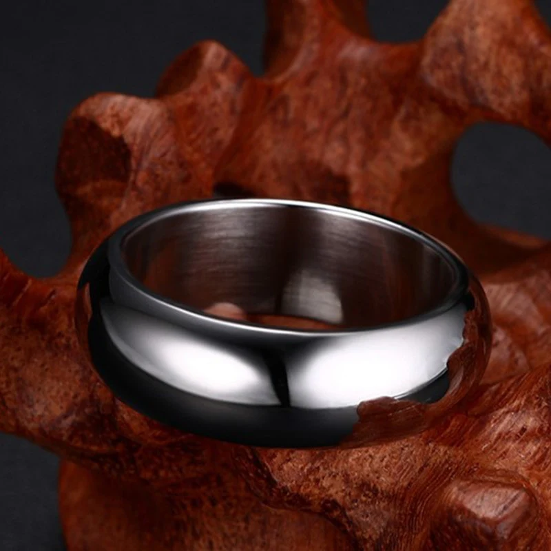 Aliança Tradicional Prateada Alta e Grossa (7mm) em Aço para Casamento, Namoro ou Compromisso - REF1815 - Image 3