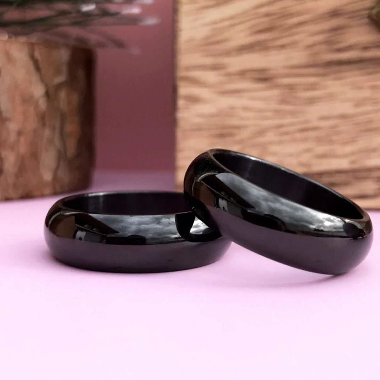 Aliança Tradicional Preta Alta e Grossa (7mm) em Aço para Casamento, Namoro ou Compromisso - REF0001815 - Image 3