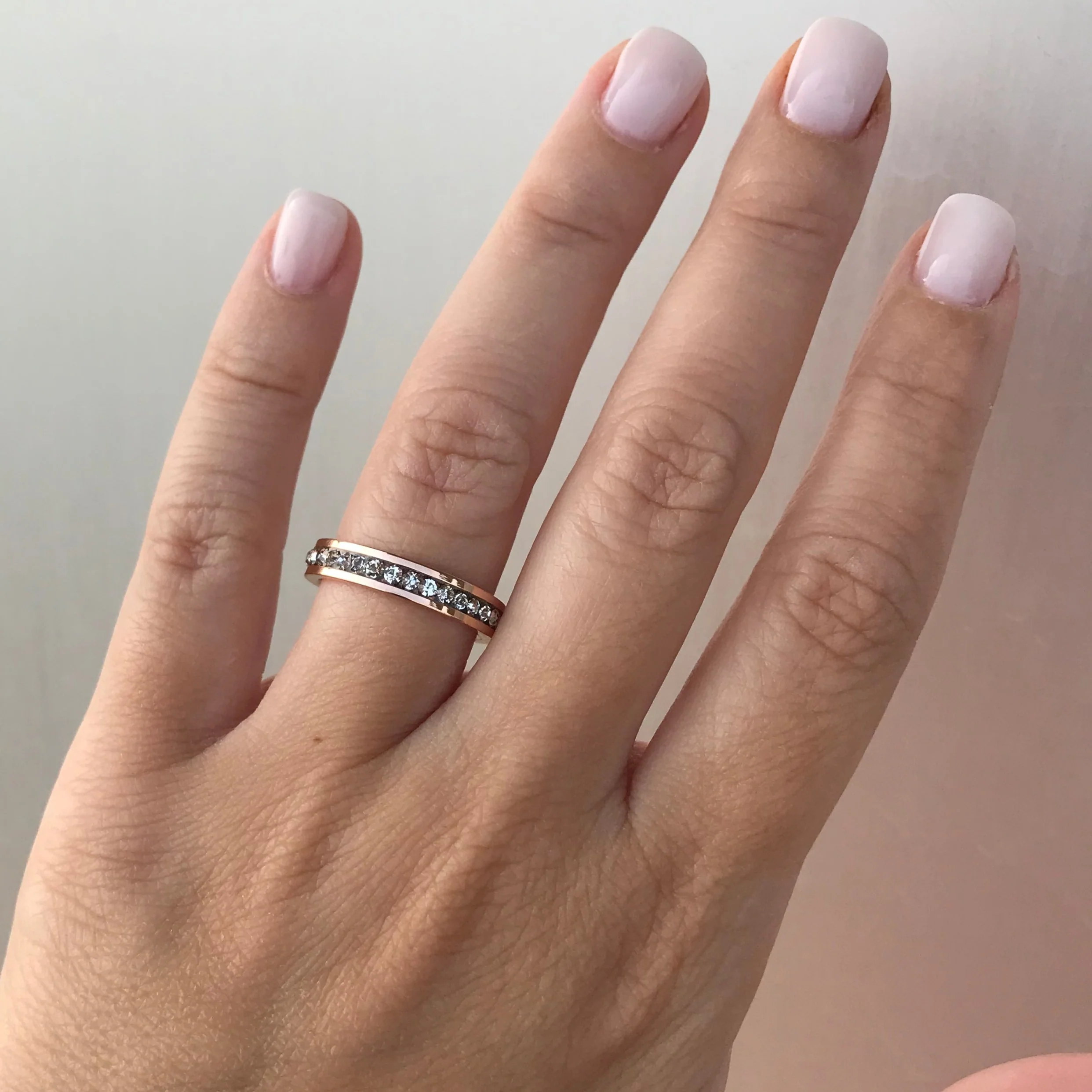 Anel de Noivado 4mm com Pedras Circundantes em Aço - REF1194 - Image 6