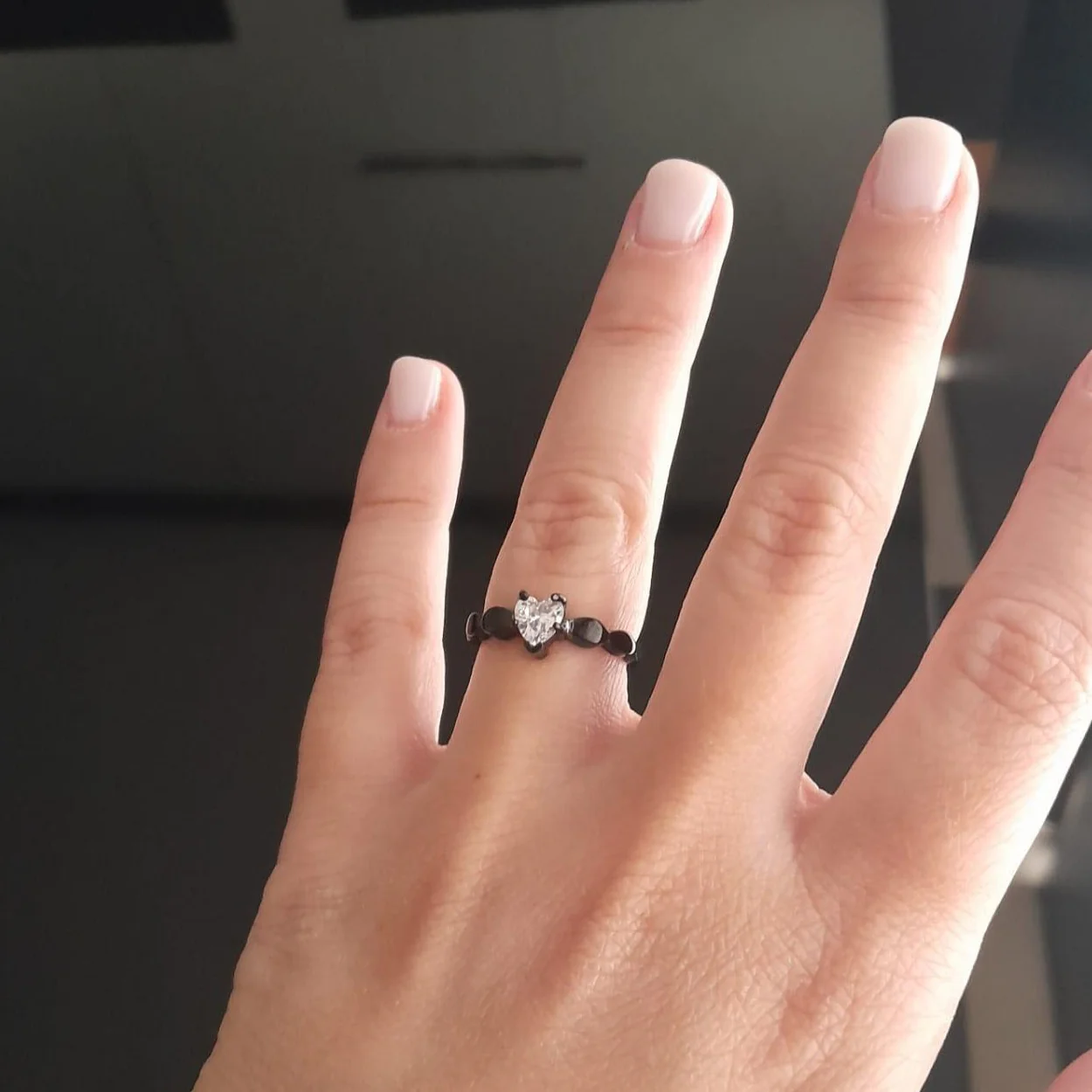 Anel de Noivado Solitário Coração Único em Aço - REF1195 - Image 10