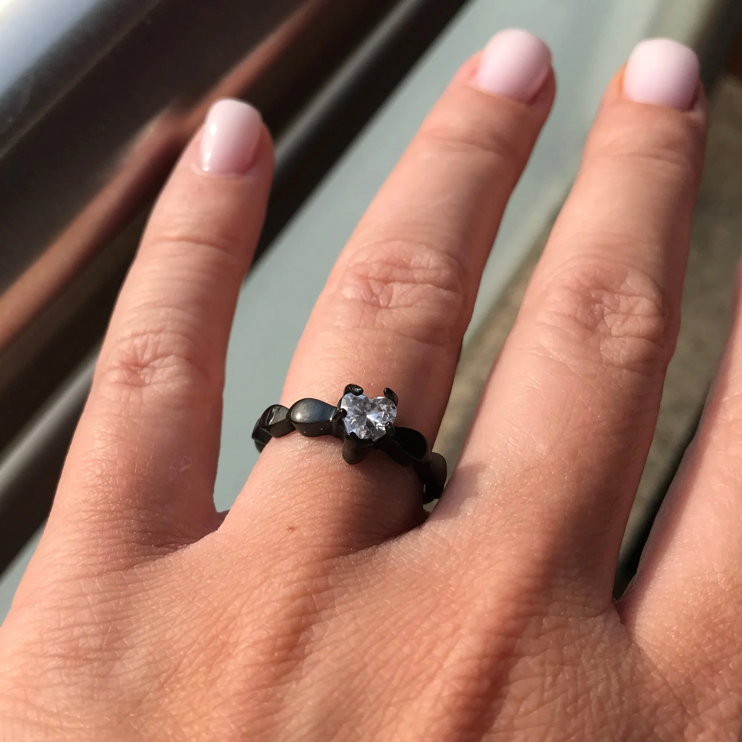 Anel de Noivado Solitário Coração Único em Aço - REF1195 - Image 7