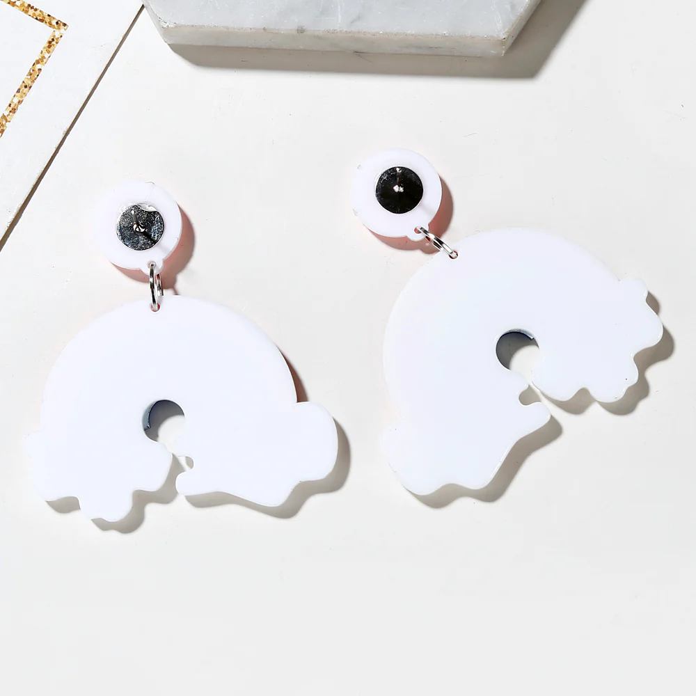 Brincos Arco-Íris com Coração Azul - REF1348 - Image 4