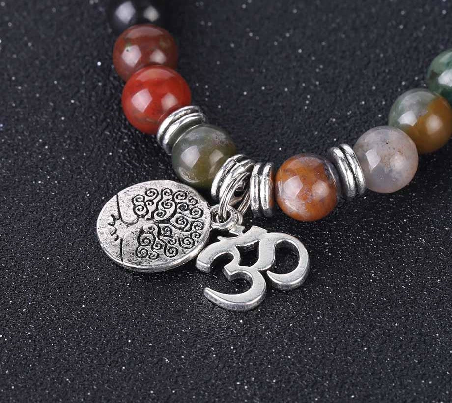 Japamala Ágata Indiana - Simboliza o Equilíbrio Energético e Proteção Espiritual - com Pendente Árvore da Vida e Meditação - REF1034 - Image 3