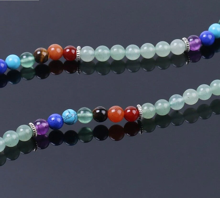 Japamala Aventurina - Simbolo da Purificação e Rejuvenescimento - 7 Chakras com Tassel e Estrela - REF1036 - Image 4