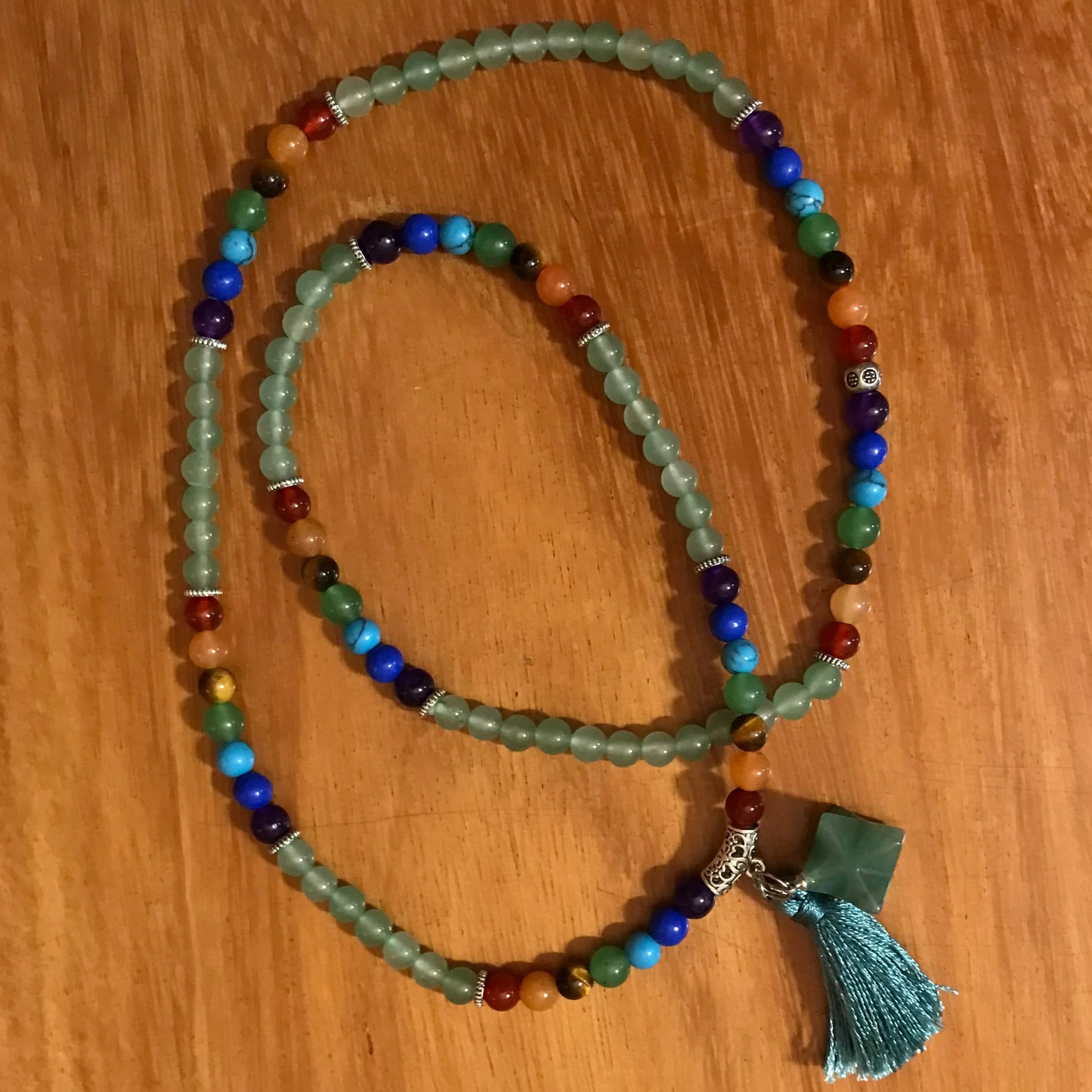 Japamala Aventurina - Simbolo da Purificação e Rejuvenescimento - 7 Chakras com Tassel e Estrela - REF1036 - Image 8