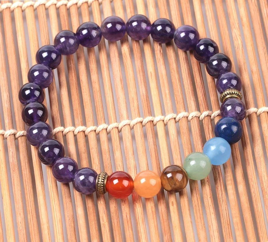 Pulseira Ametista e Pedras 7 Chakras - REF1051 - Image 5