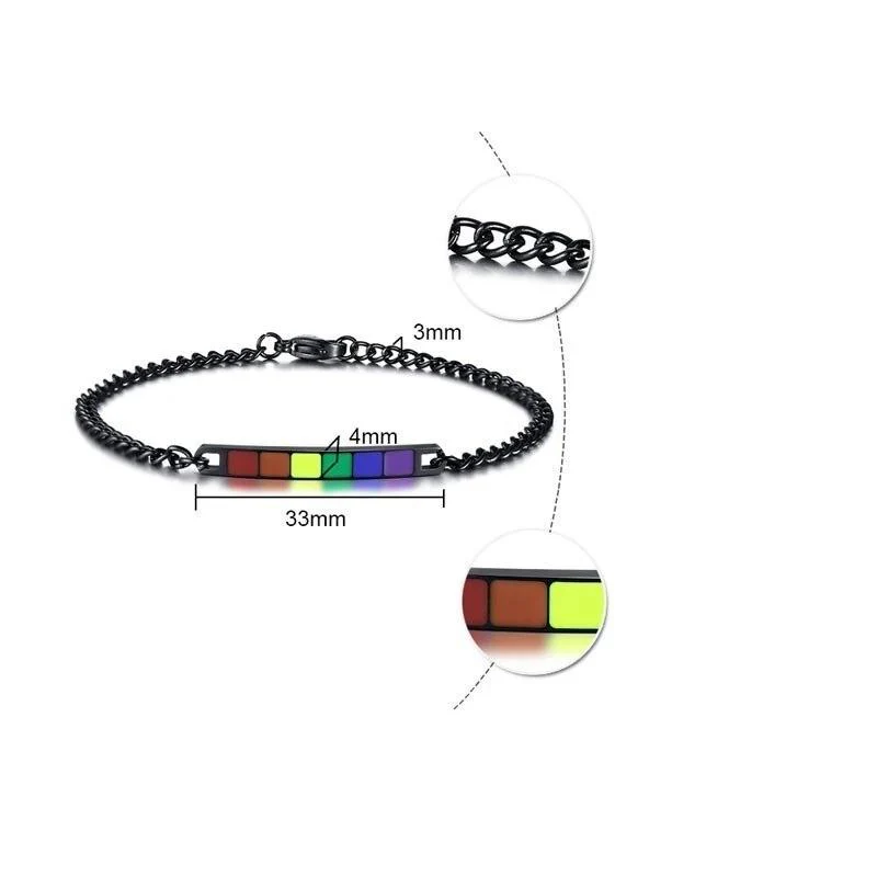 Pulseira para Namorados ou Casais LGBTQIA+ em Aço - REF1069 - Image 4