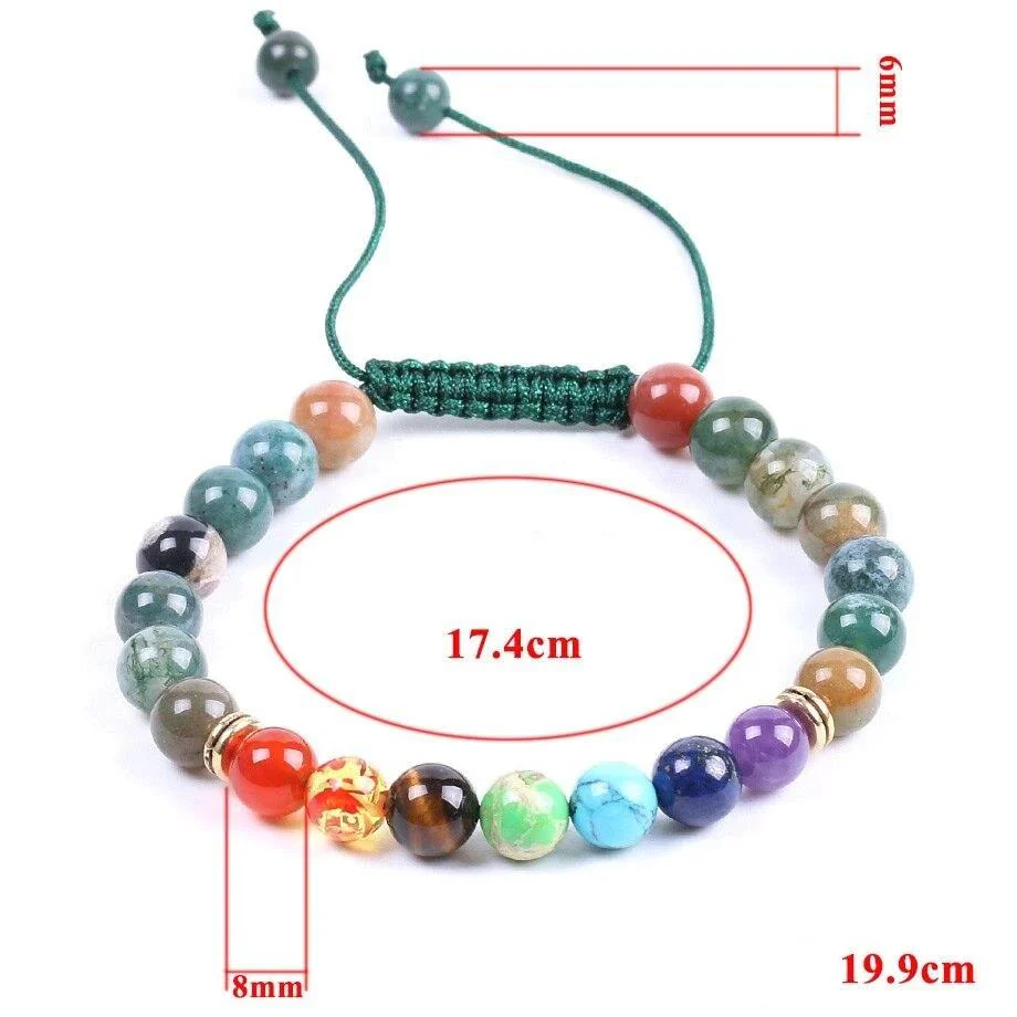 Pulseiras Ajustável 7 Chakras e Pedras Naturais - REF1063 - Image 3